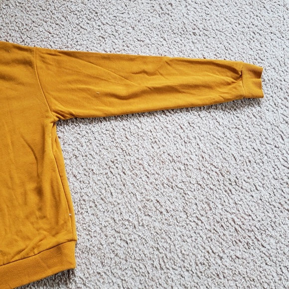 Cute Disney x H&M Cotton Sweatshirt Black Mickey Mouse Icon Mustard Yellow - Picture 4 of 12